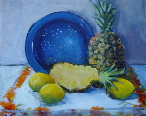 Pineapple and Lemons 16x24 Acrylic $300